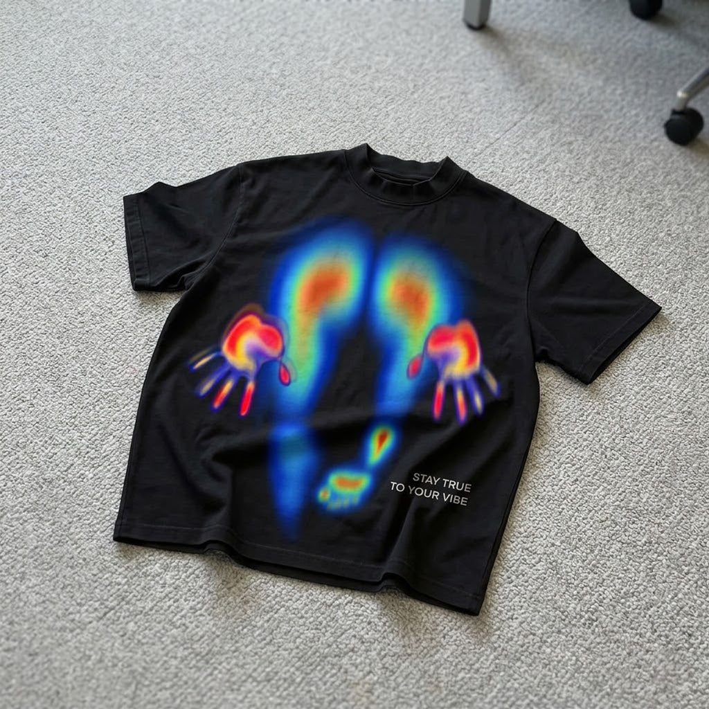 Abstract Graphics Of Heat-sensitive Characters T-shirt