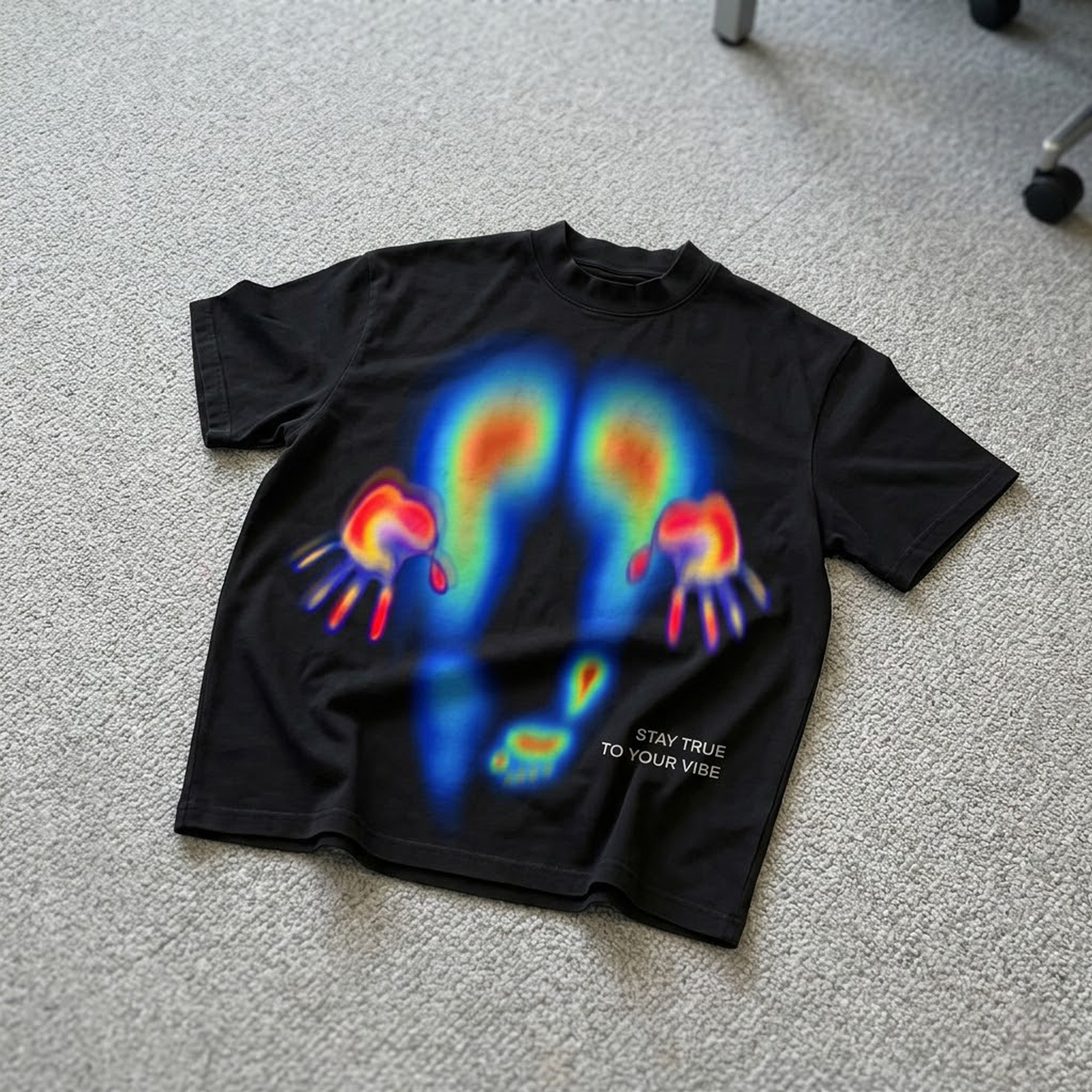 Abstract Graphics Of Heat-sensitive Characters T-shirt