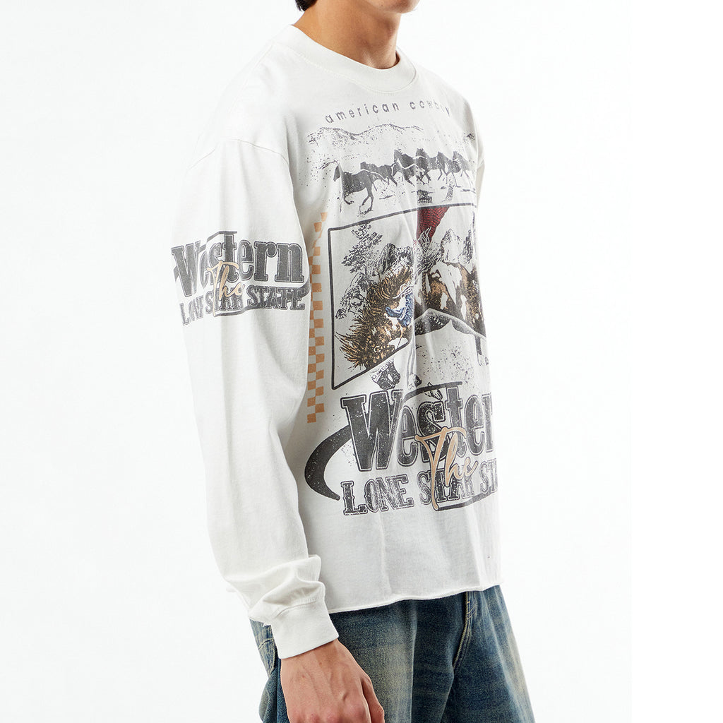 Western Cropped Long Sleeve T-shirt
