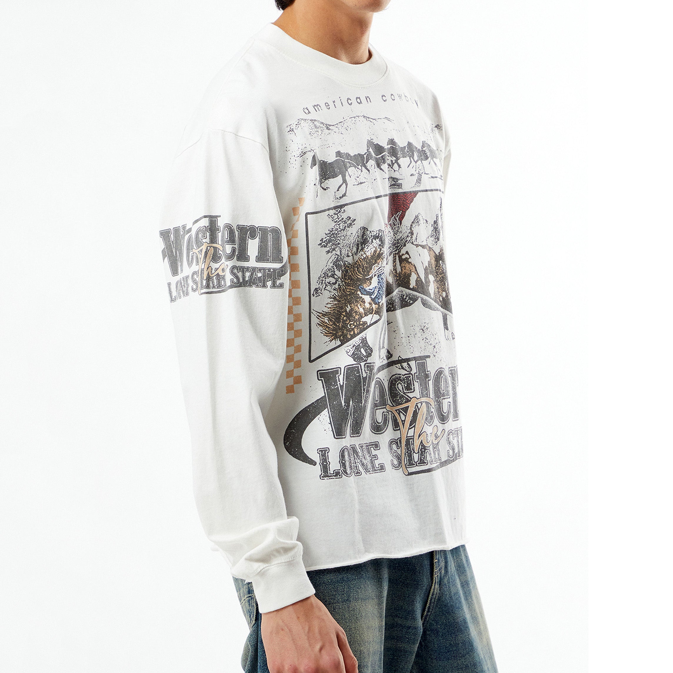 Western Cropped Long Sleeve T-shirt