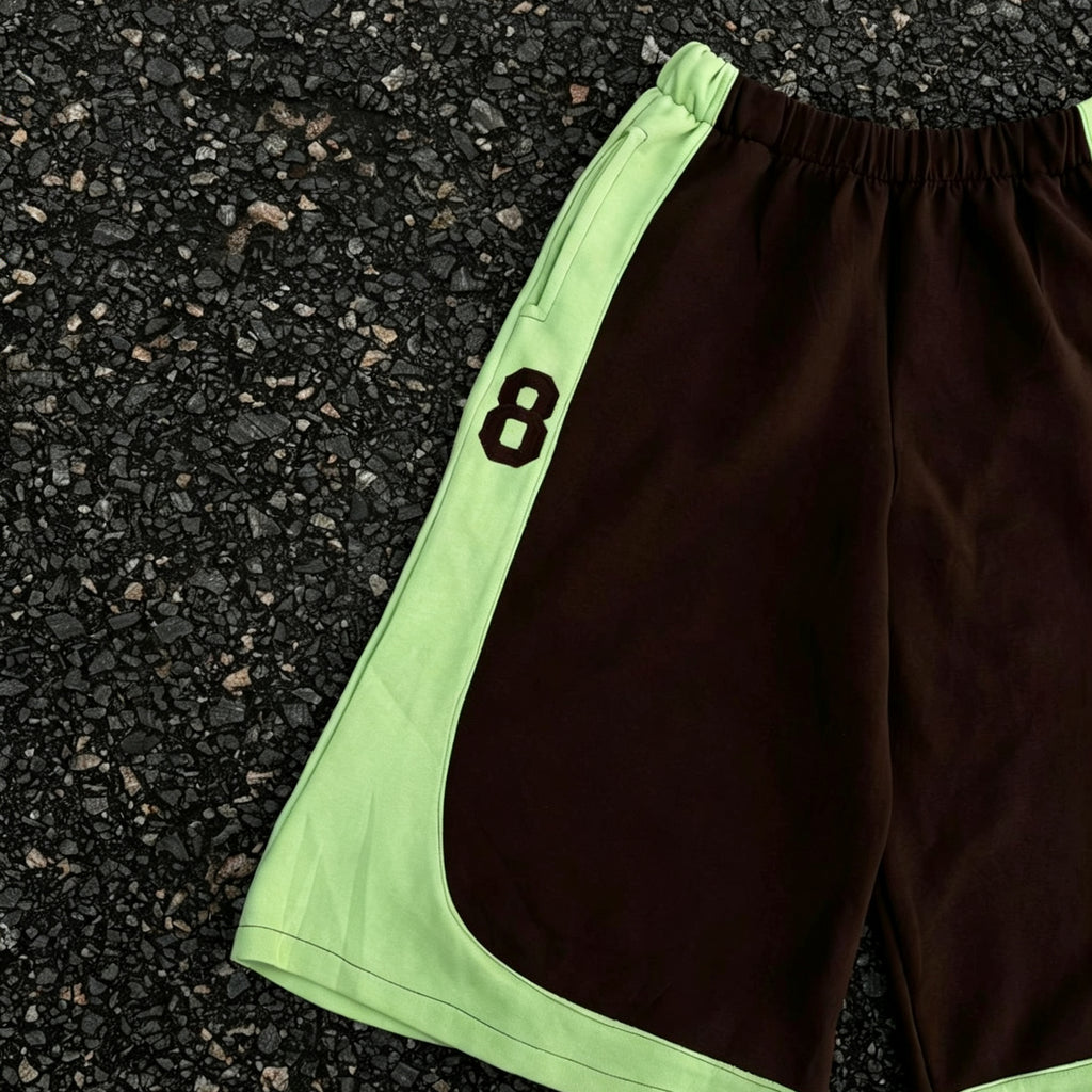 Dragon Pattern Patchwork Drawstring 3/4 Basketball Shorts