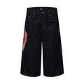 Streetwear Plaid Patchwork Loose Denim Shorts