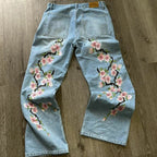Men's Y2k Fashion Floral Embroidered Baggy Jeans