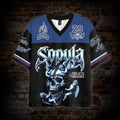 American Retro Chain Skull Angel Sports Jersey Graphic Mesh Jersey T-shirt