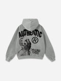Vintage I Am Allergic To People Graphics Print Washed Hoodie