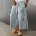 Men's Fashion Letter Drawstring Loose 3/4 Shorts