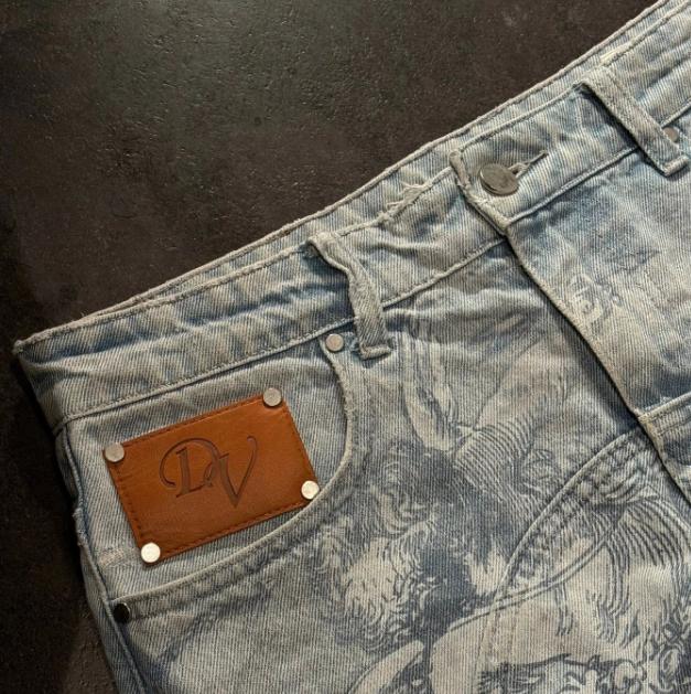 Millennial Cupid Angel Print Hip-hop Baggy Jeans