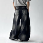 Streetwear Lightning Camo Washed Blade Baggy Jeans