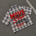 Vintage Move In Silence Graphic Plaid Jacket Shirt