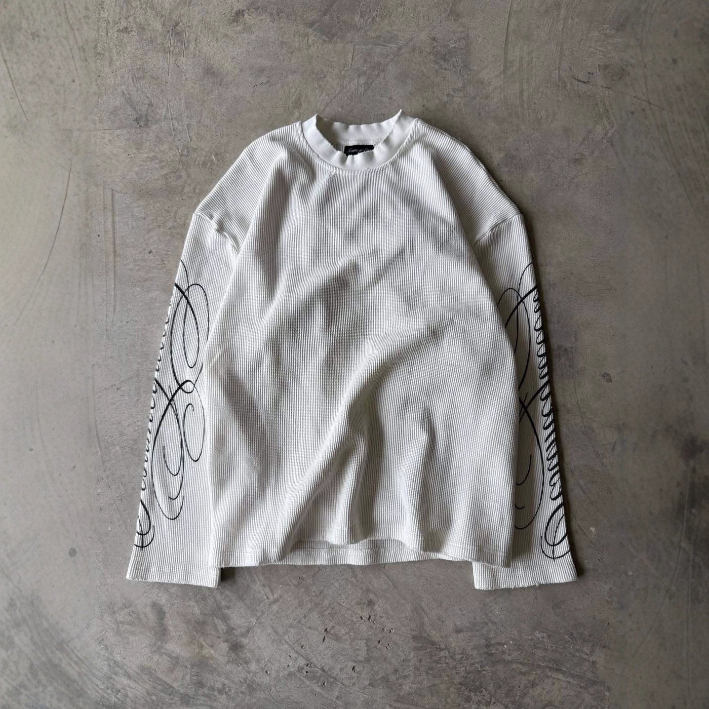 Leopard Print Waffle Texture Long-sleeved T-shirt