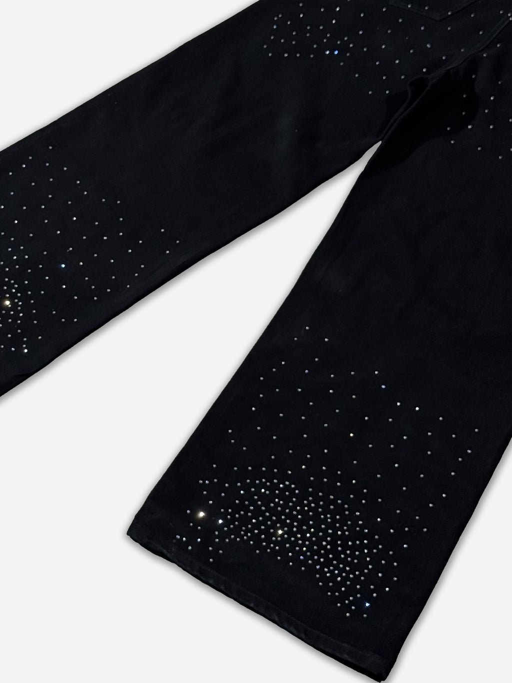Cross Rhinestones Fit Denim Baggy Jeans