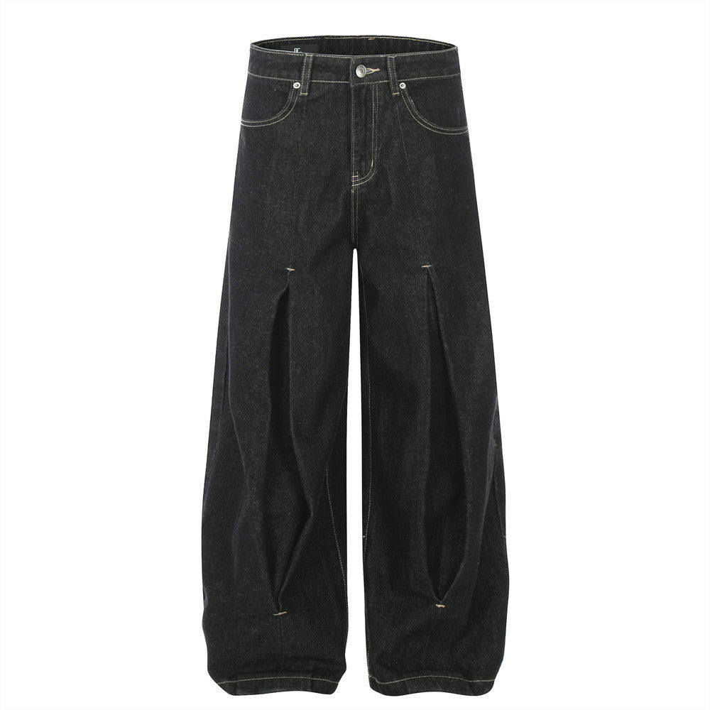 Japanese Snow Velvet Indigo Denim Baggy Jeans