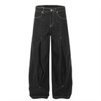 Japanese Snow Velvet Indigo Denim Baggy Jeans