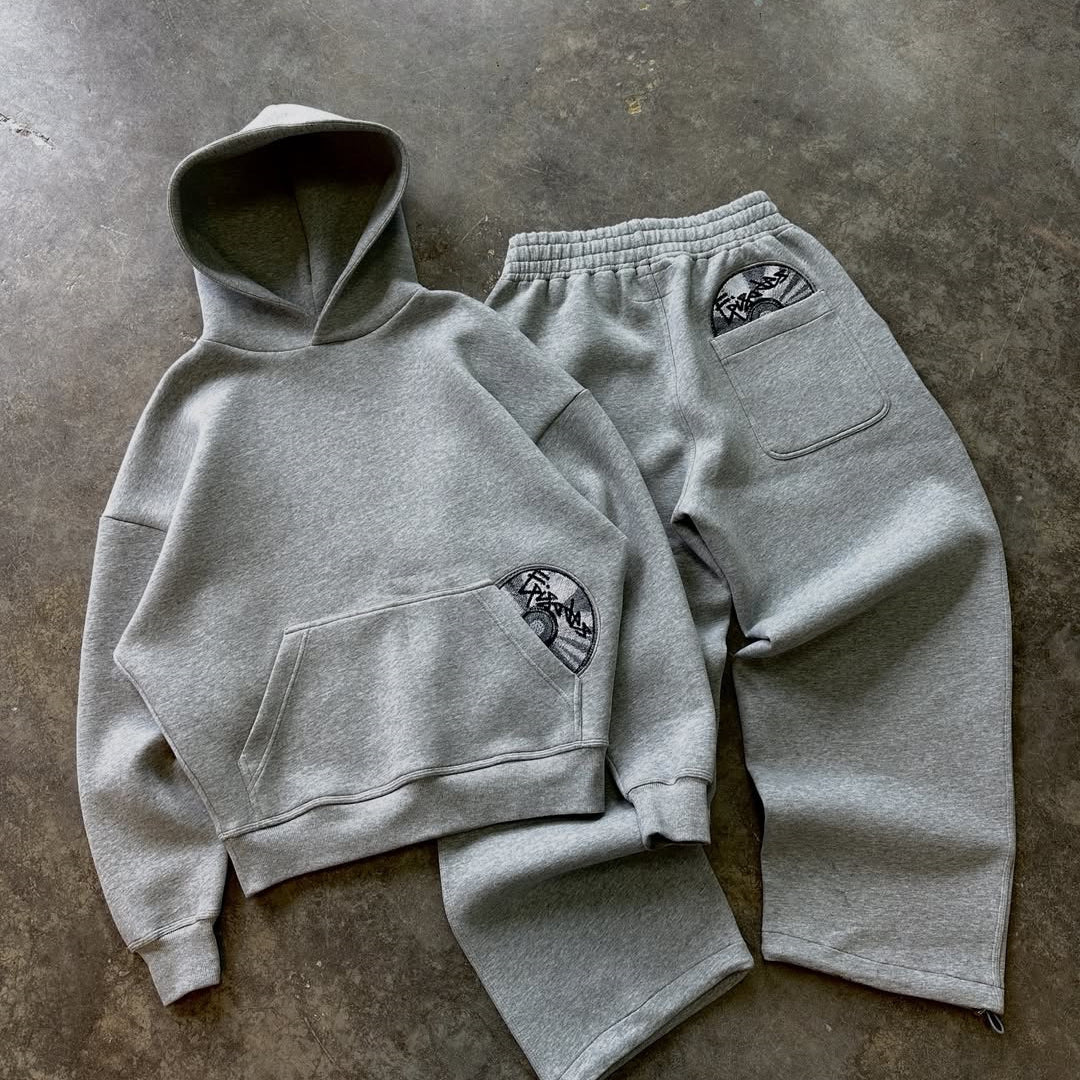 Street-style Cd-print Embroidered Pocket Sweatshirt