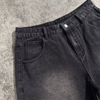 Men's Retro Split Figure Print Loose Shorts  Jorts