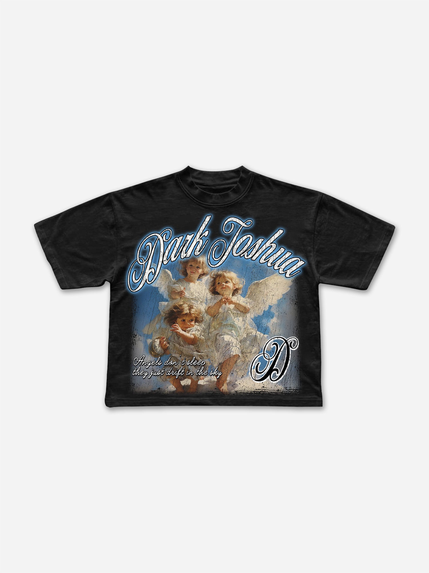 Dark Joshua Angel Graphic Cropped T-shirt