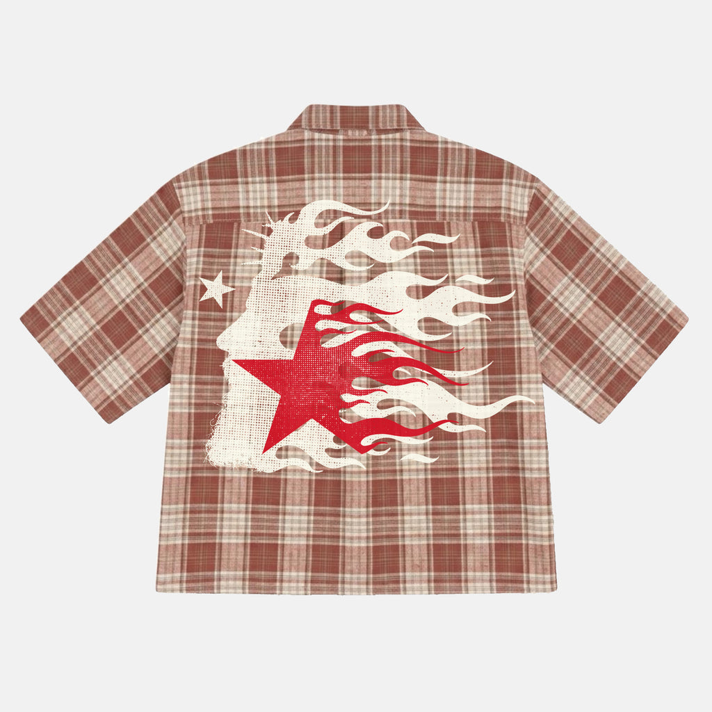 God Speed Vintage Jesus Graphic Plaid Jacket Shirt