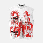 Retro Angel Religious Graphic Rhinestone Tank Top
