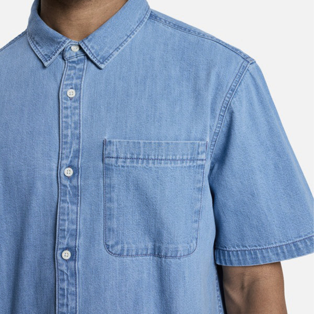 Men's Retro Short-sleeve Denim Shirt