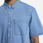 Men's Retro Short-sleeve Denim Shirt