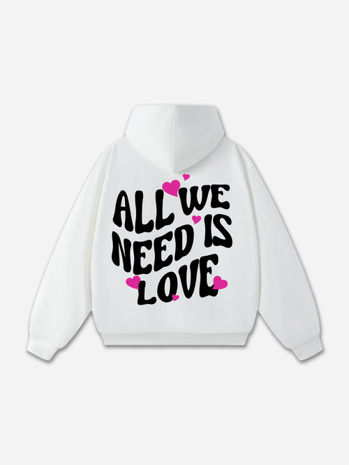 All We Need Is Love Graphic Oversized Hoodie