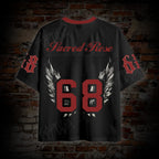 Dark Series Praying Angel Mesh Sweatshirt Graphic Mesh Jersey T-shirt
