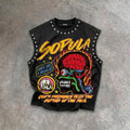 Sopula Burning Soul Hot-fix Rhinestone Technique Graphic Tank Top