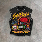 Sopula Burning Soul Hot-fix Rhinestone Technique Graphic Tank Top