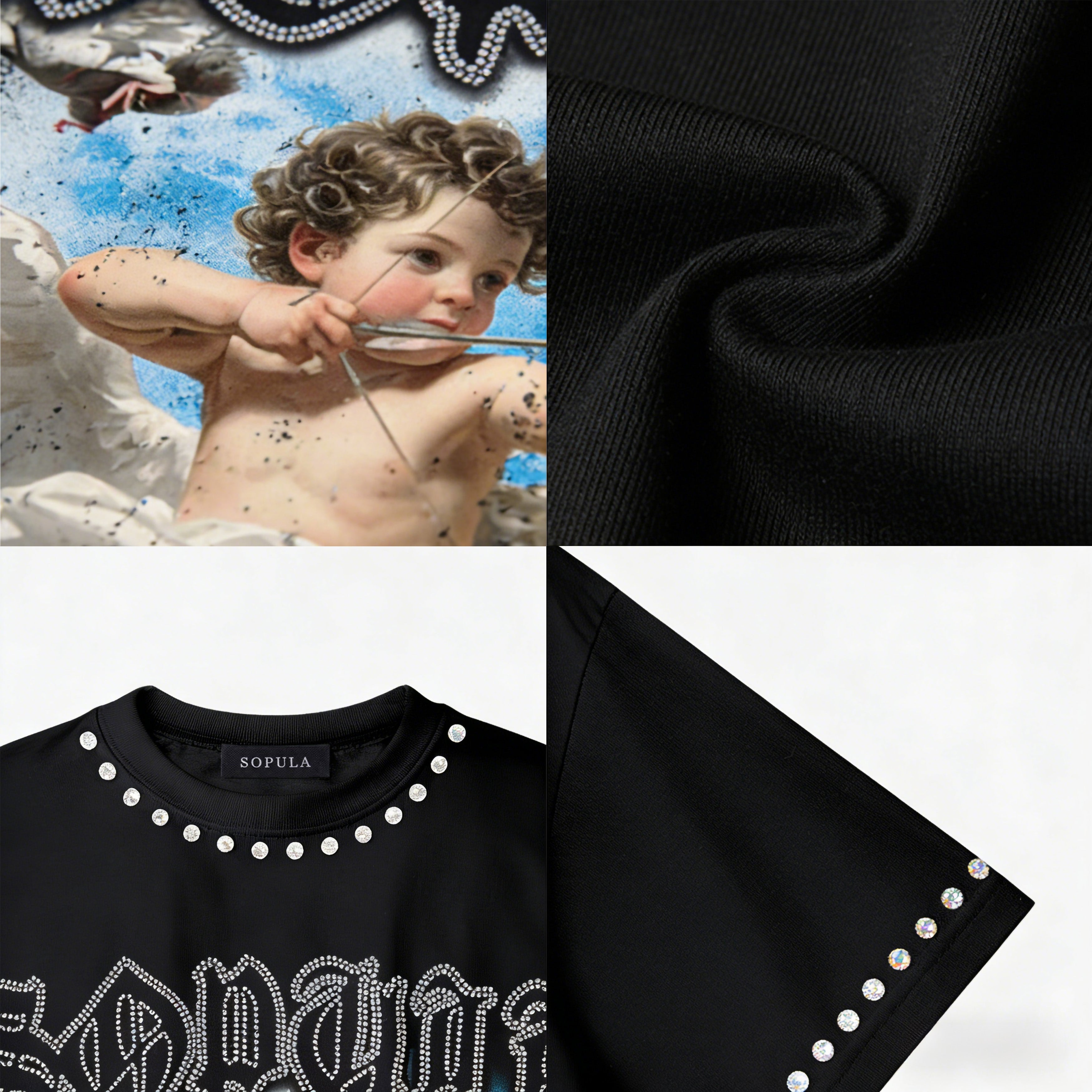 Sopula Retro Angel Cross Graphic Cotton T-shirt