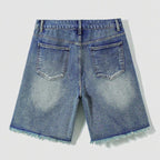 Y2k Trendy Letter Rhinestone Loose Denim Shorts
