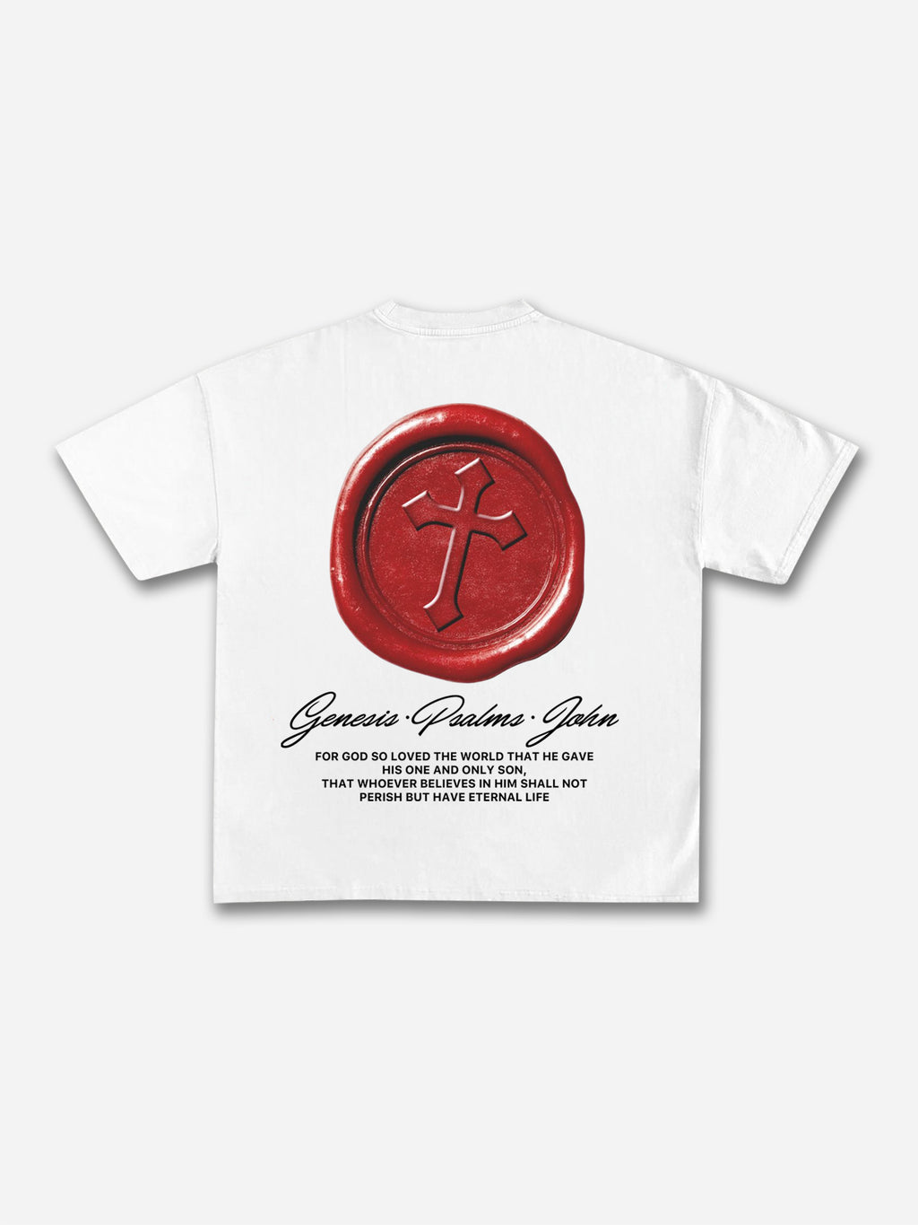 Cross Seal John 3：16 Graphic Cotton T-shirt