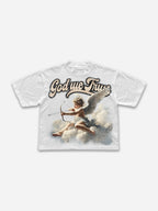 God We Trust Cupid Angel Aged Vintage Graphic Cropped T-shirt