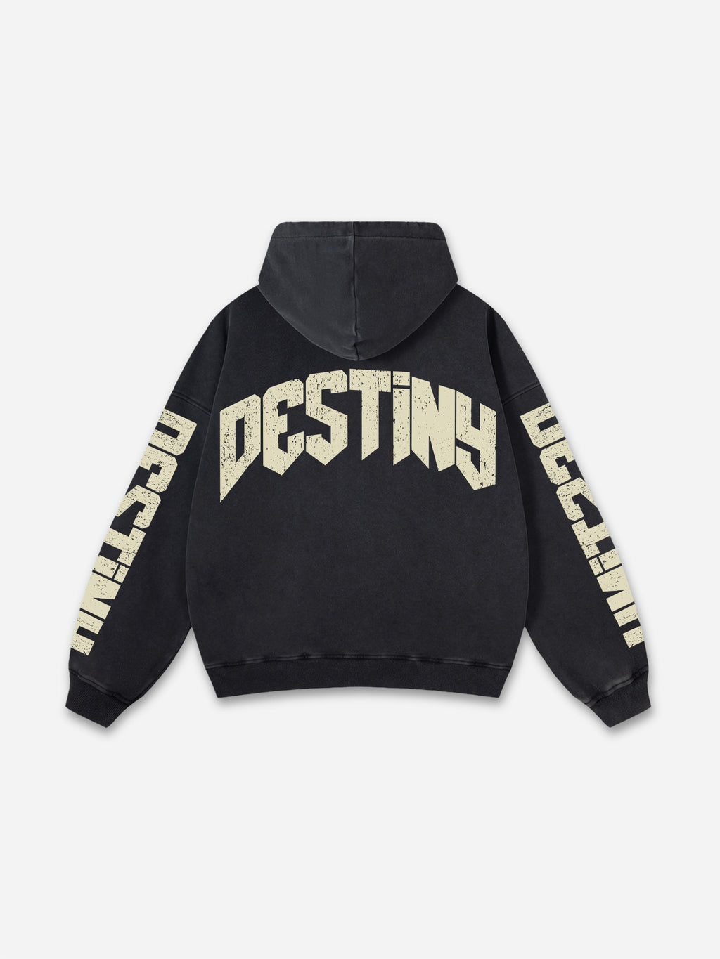 Vintage Destiny Mummy Graphic Distressed Acid Wash Hoodie