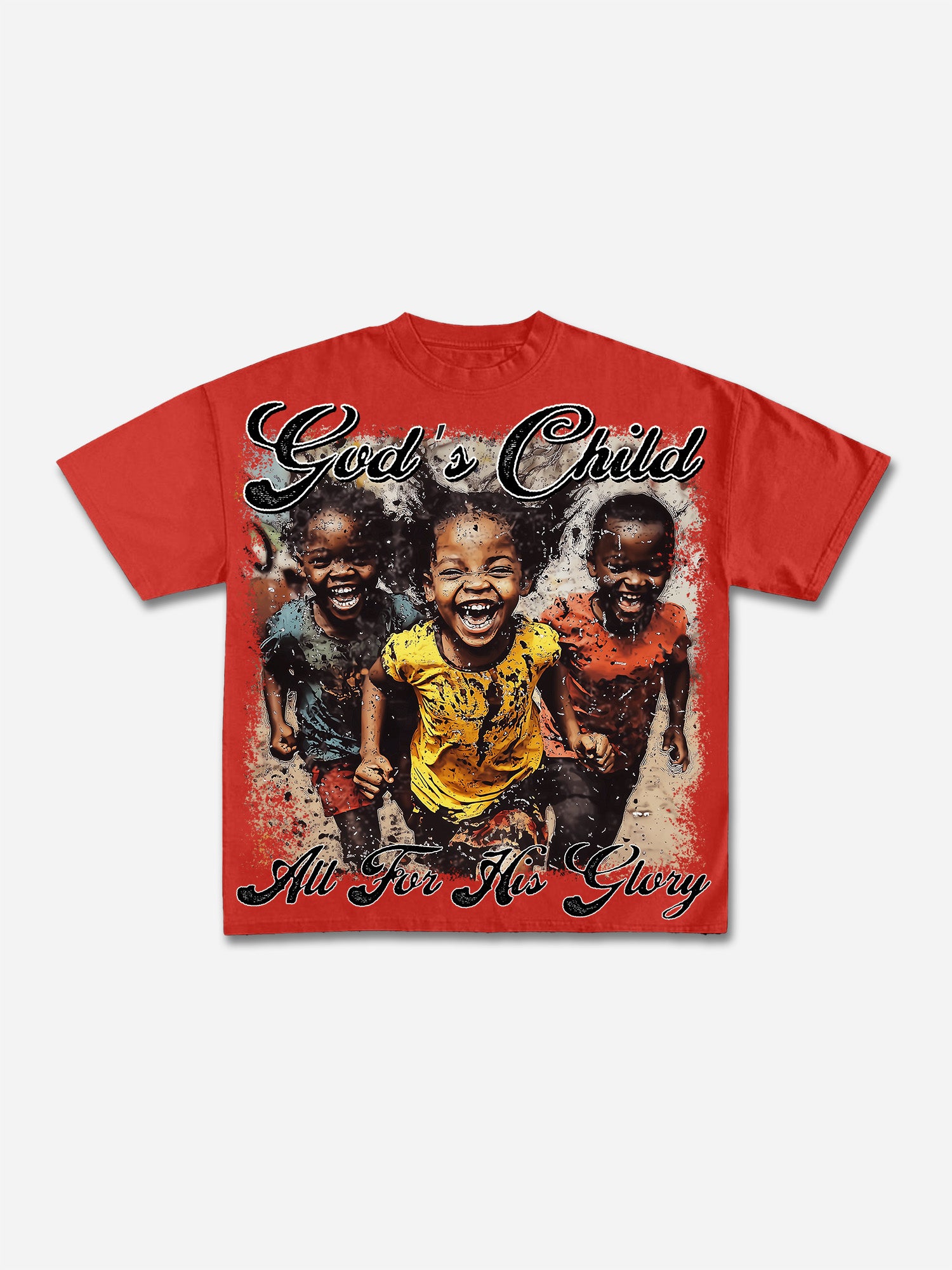 Vintage‘god's Child, All For His Glory’graphic Cotton T-shirt