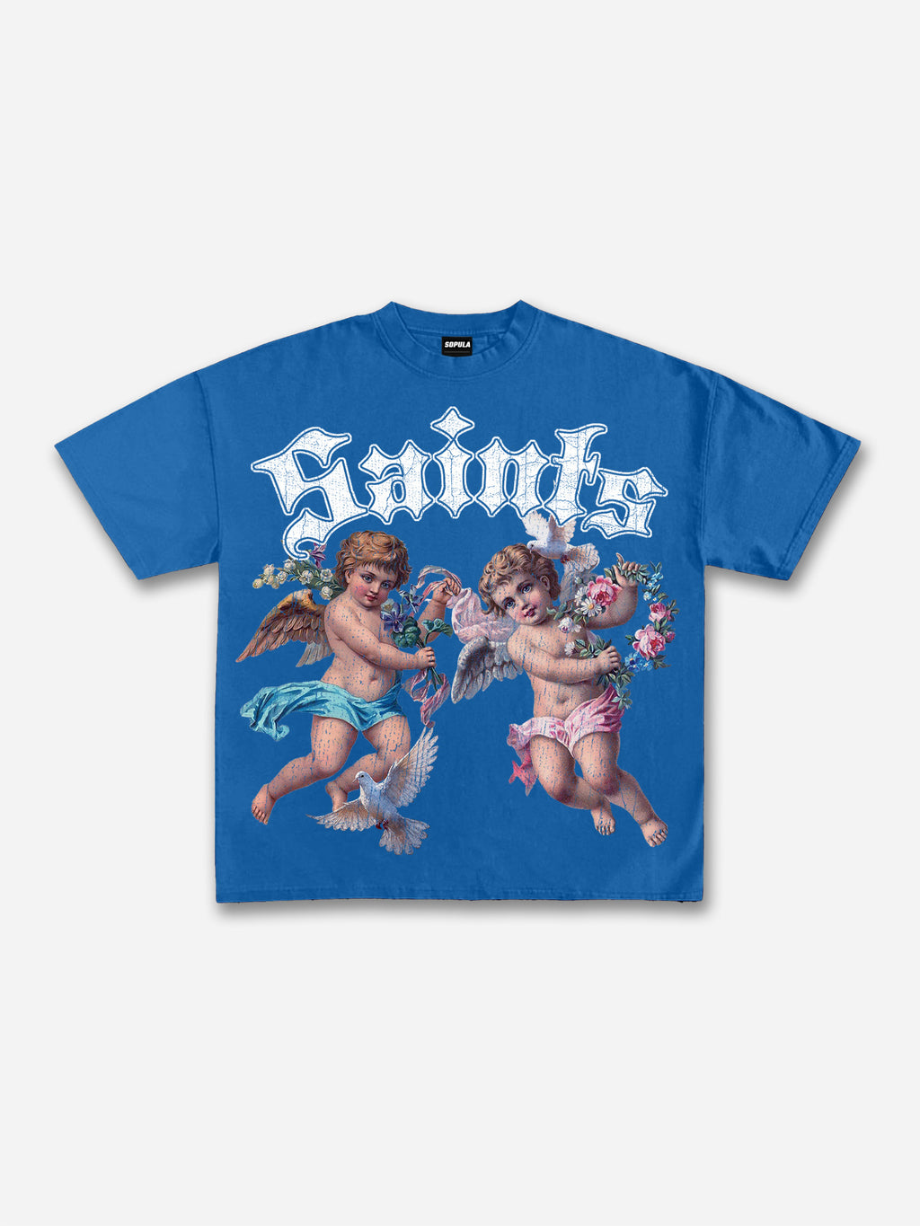 Saints Floral Angel Graphic Cotton T-shirt