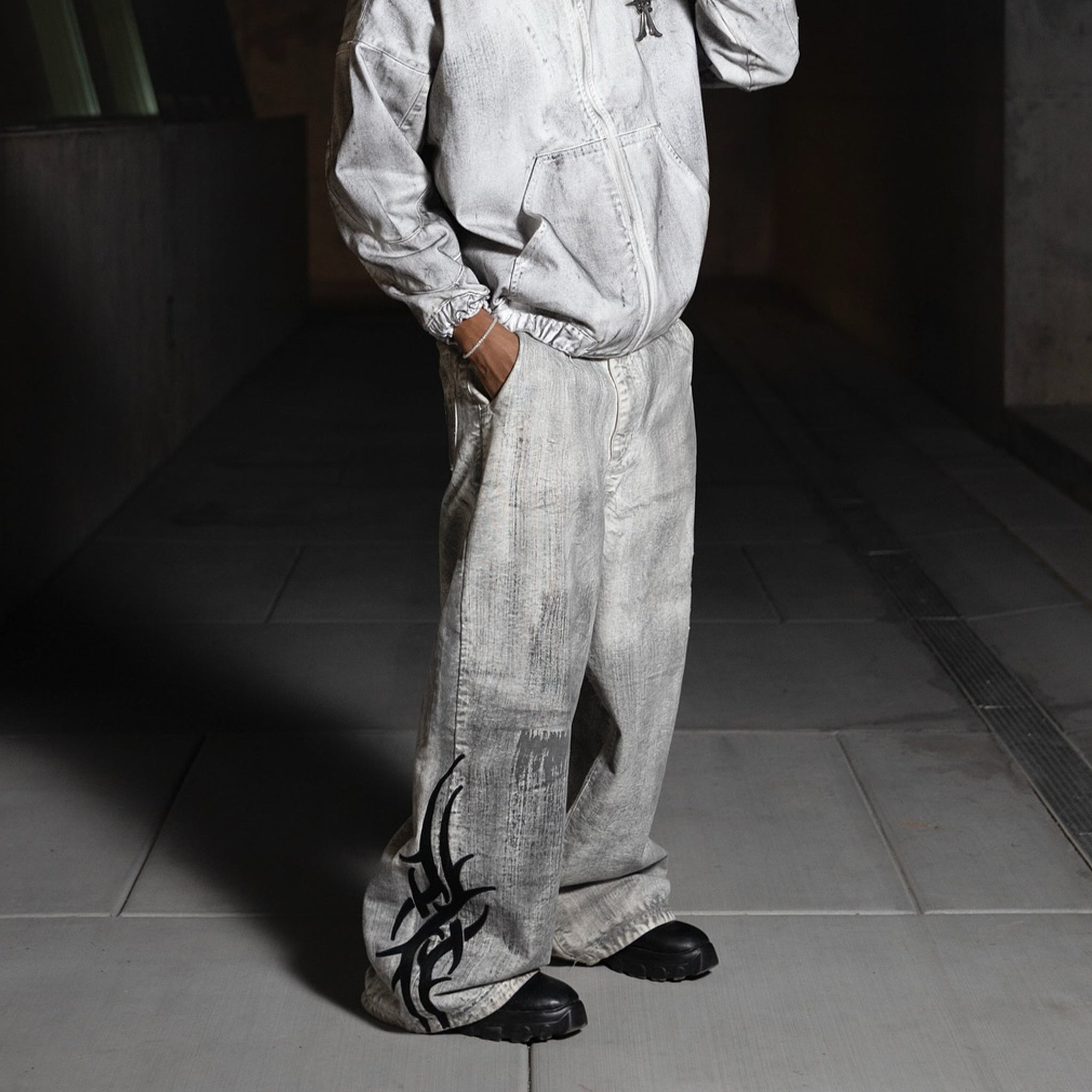 Hiphop Retro Print Y2k Wide-leg Baggy Jeans