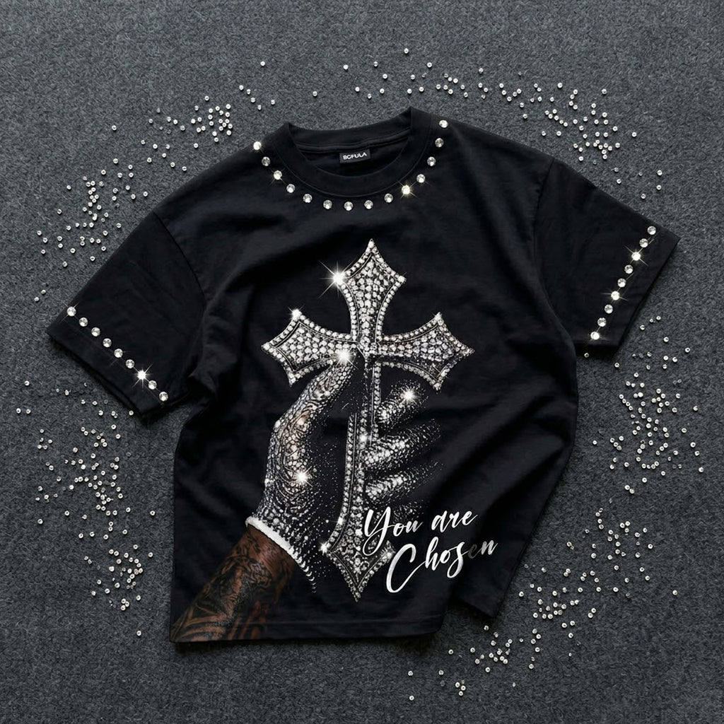 Superstar Diamond Cross Print Graphic T-shirt