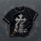 Superstar Diamond Cross Print Graphic T-shirt