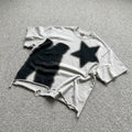 Street Y2k Virtual Shadow Graphic Crop Ripped T-shirt