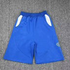 Men's Color-blocked Embroidered Drawstring Sports Shorts