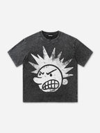Street The Brain Explodes Short Sleeve Acid Washed T-shirt