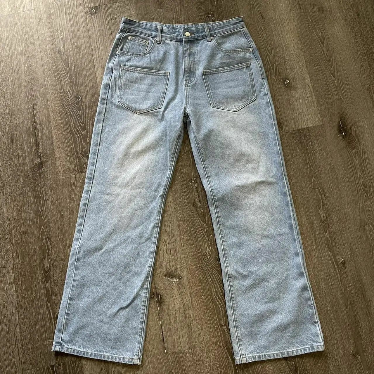 Men's Y2k Fashion Floral Embroidered Baggy Jeans