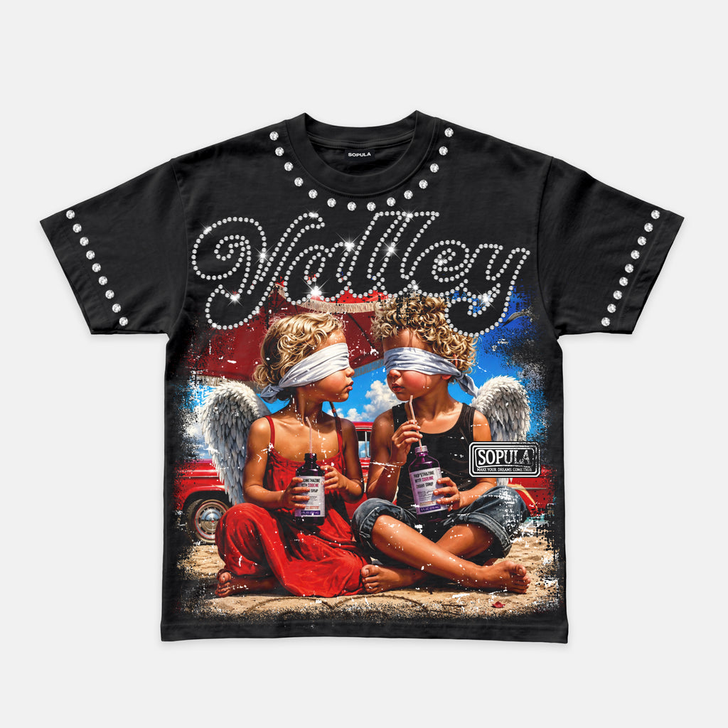 Valley Sopula Cough Syrup And Angels Retro Graphic T-shirt