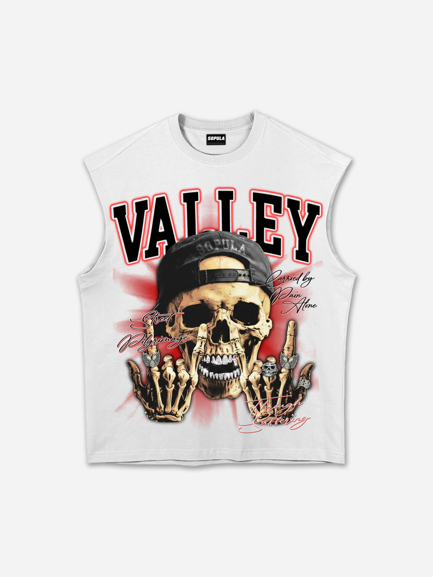 Street Rock Valley Skull Vintage Graphic Tank Top