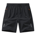 Summer Casual Reflective Striped Zippered Pocket Shorts
