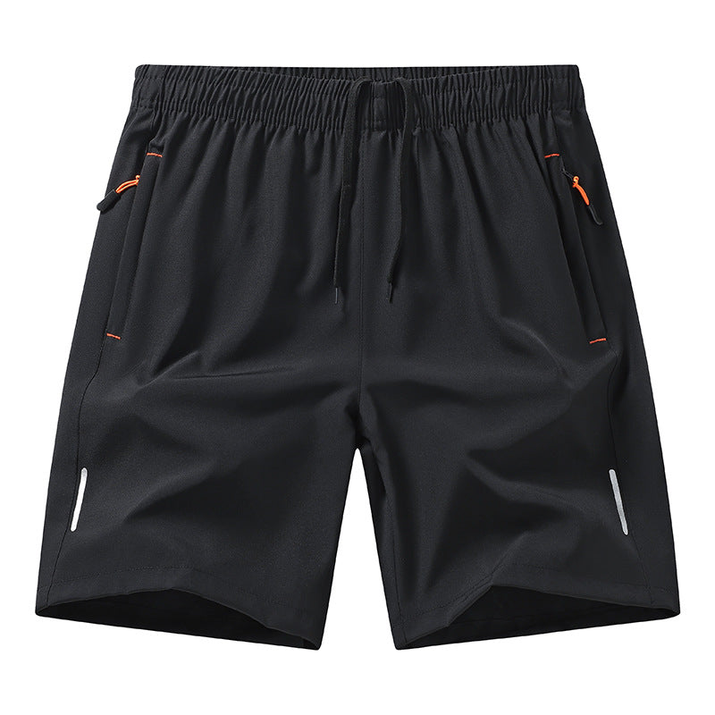 Summer Casual Reflective Striped Zippered Pocket Shorts