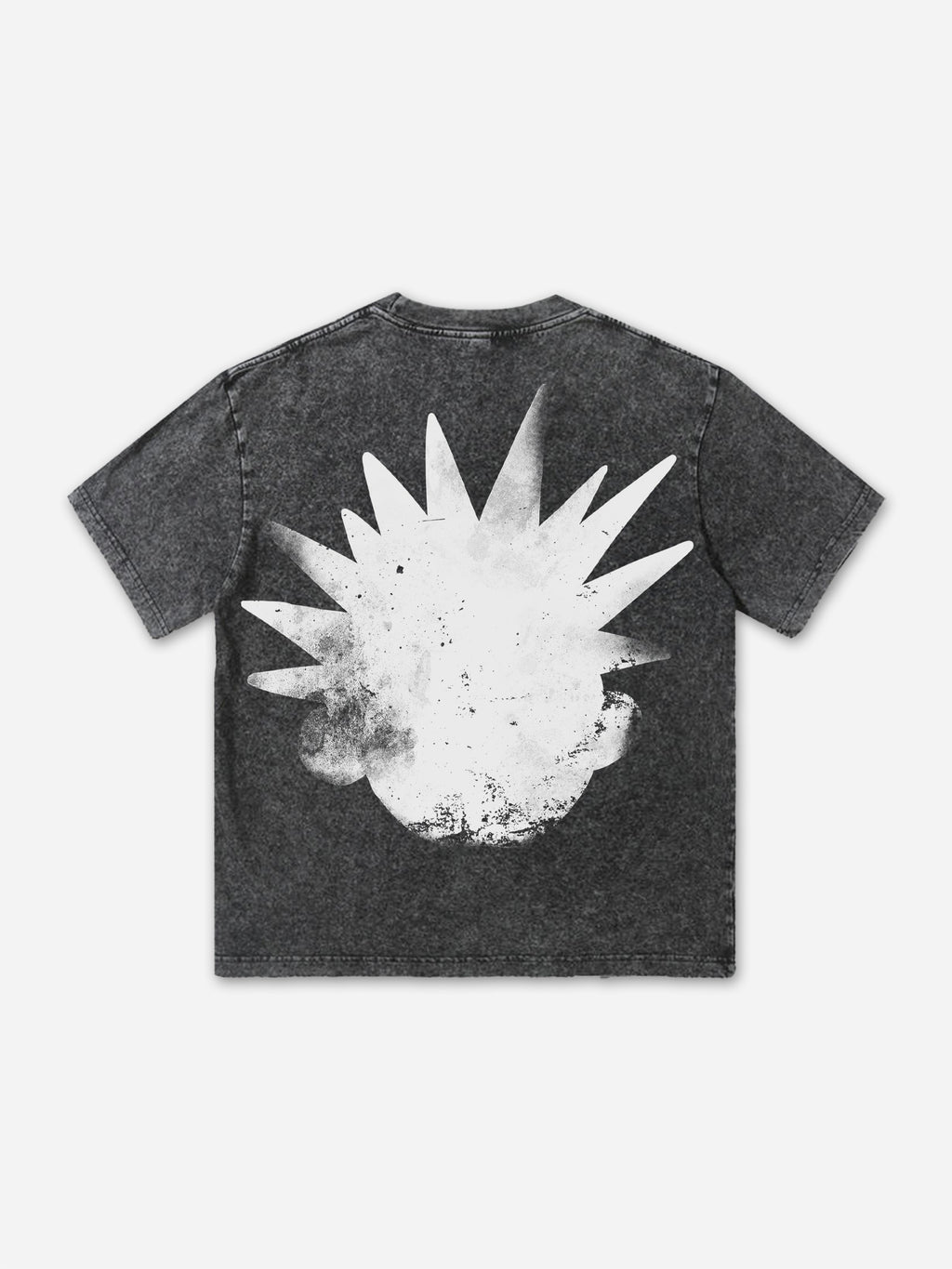 Street The Brain Explodes Short Sleeve Acid Washed T-shirt