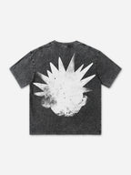 Street The Brain Explodes Short Sleeve Acid Washed T-shirt