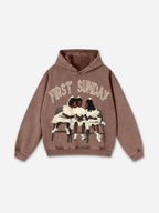Vintage First Sunday Faith Graphic Acid Washed Oversized Hoodie