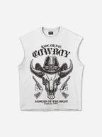 Western Cowboy Horn Graphic Tank Top